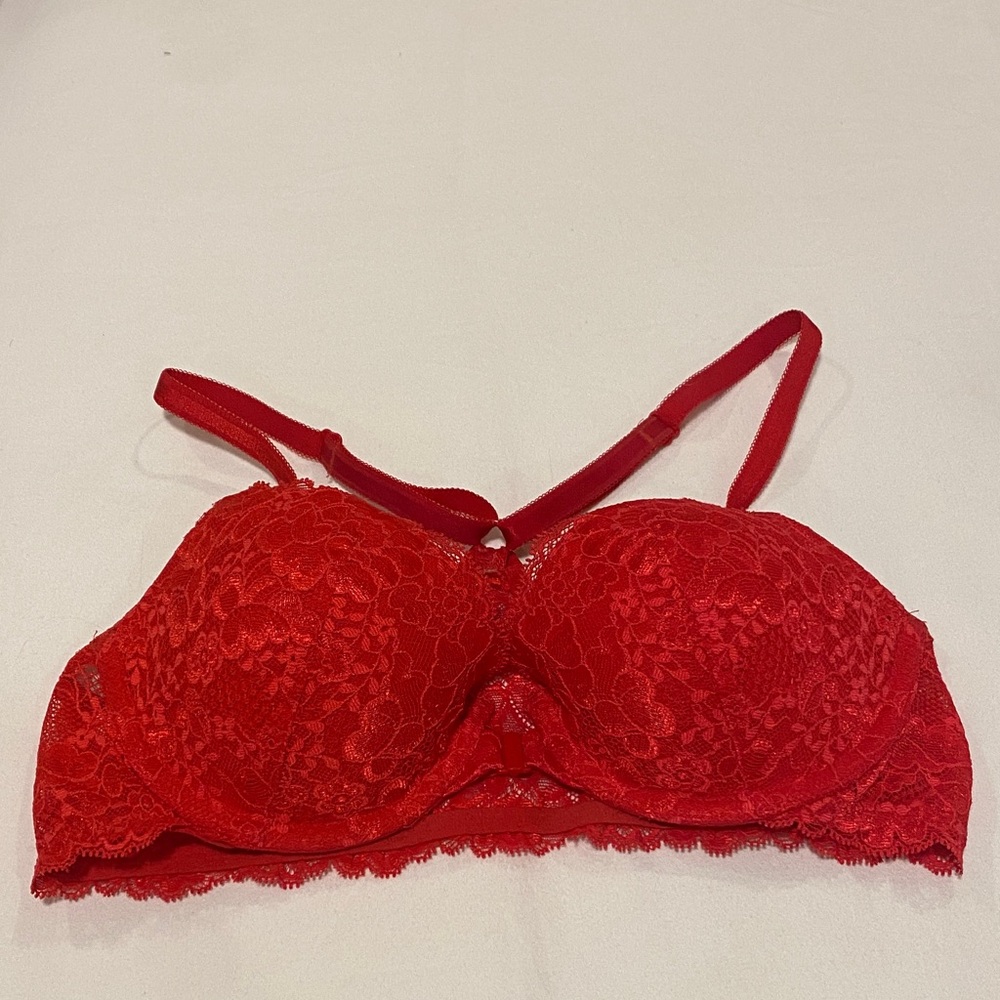 Red Lace Balconette Bra - Women Intimates